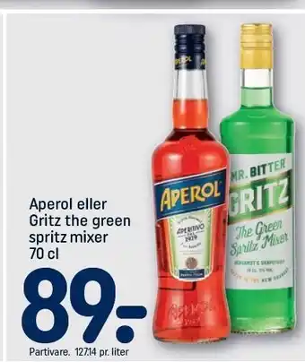 REMA 1000 Aperol el. Gritz the green spritz mixer tilbud