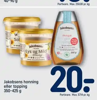 Jakobsens honning el. topping
