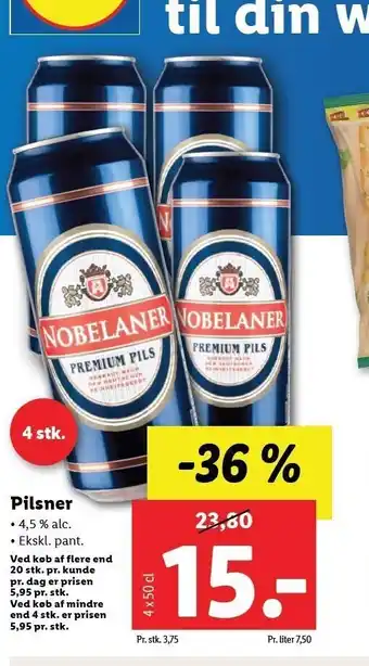Lidl Pilsner 4 stk. tilbud