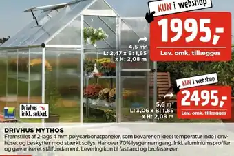 Drivhus Mythos 4,5 m²