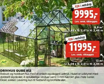 jem & fix Drivhus Qube 812 9,9 m² tilbud
