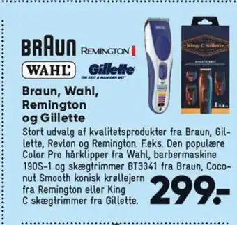 Bilka Braun Remington Wahl , og Gillete tilbud