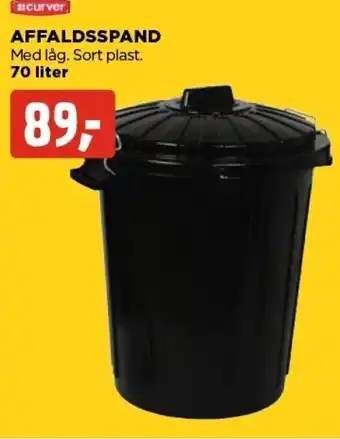 jem & fix Affaldsspand Med låg. Sort plast. tilbud
