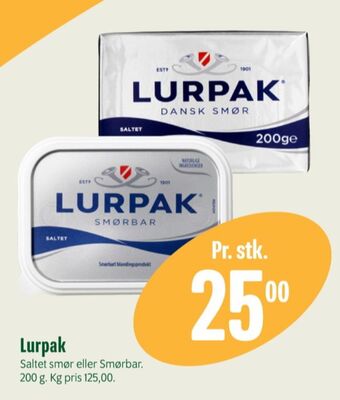 Min Købmand Lurpak smør saltet tilbud