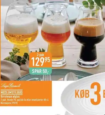 Imerco Birrateque ølglas 2-pak tilbud