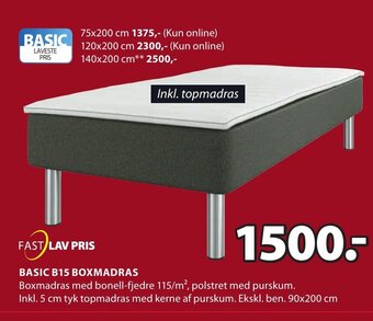 JYSK Basic B15 Boxmadras tilbud