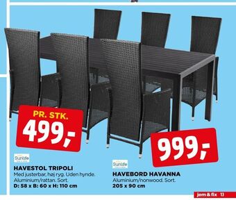 jem & fix Havebord havanna tilbud