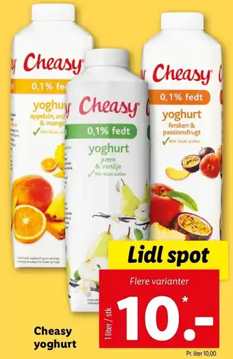 Lidl Cheasy Yoghurt 1Liter tilbud