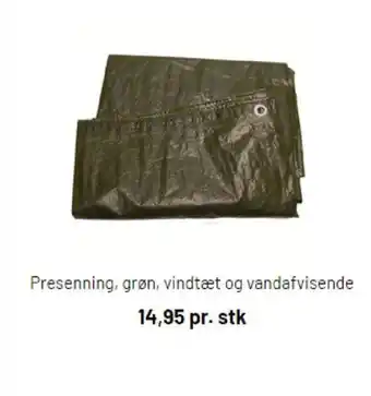 Presenning Grøn Vindtæt Og Vandafvisende
