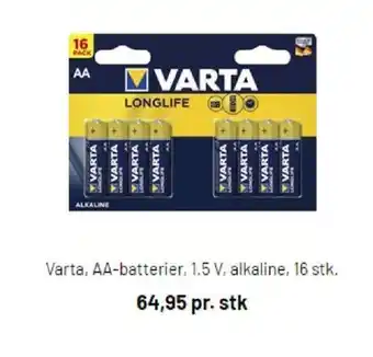 Varta AA-Batterier 15V Alkaline 16stk