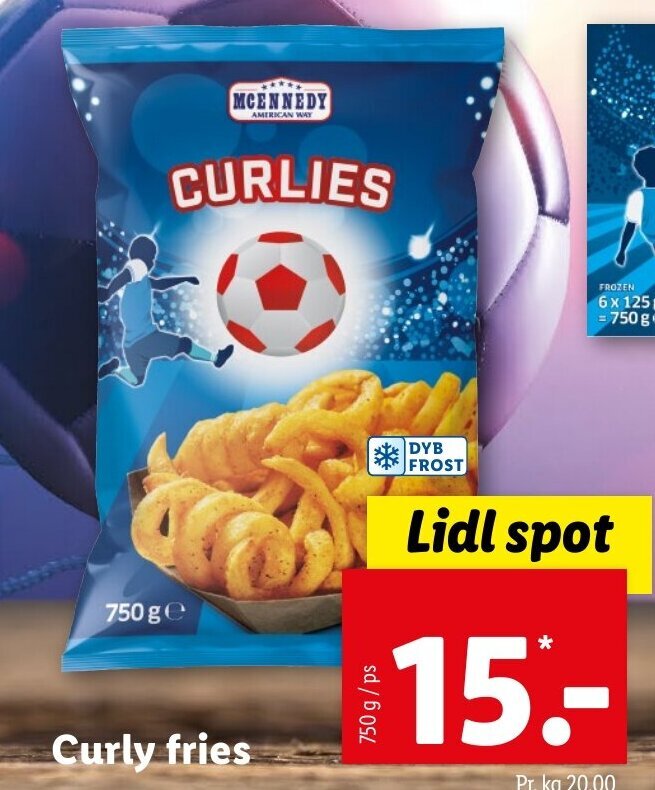 Curly Fries 750 g tilbud hos Lidl