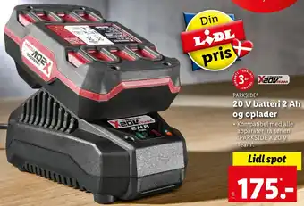Parkside 20 V Batteri 2 Ah Og Oplader