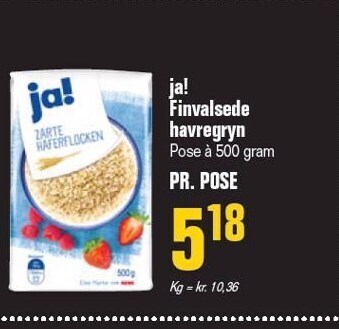Otto Duborg ja! Finvalsede havregryn tilbud