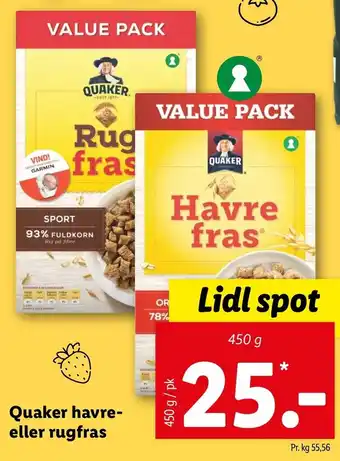 Quaker Havre Eller Rugfras  450 g