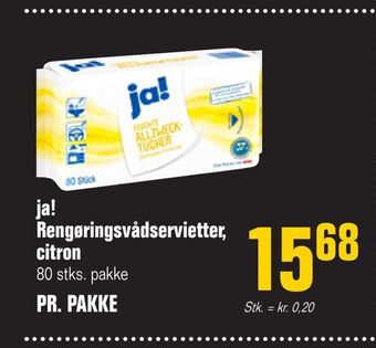 Otto Duborg ja! Rengøringsvådservietter, citron tilbud