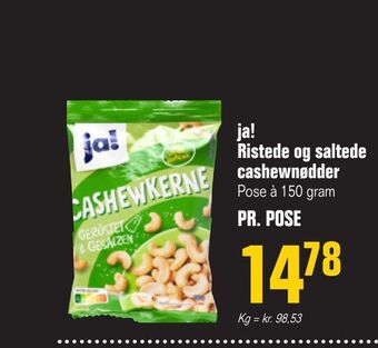 Otto Duborg ja! Ristede og saltede cashewnødder tilbud