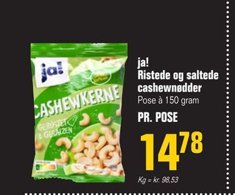 Poetzsch Padborg ja! Ristede og saltede cashewnødder tilbud
