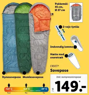 Lidl Crivit Sovepose tilbud