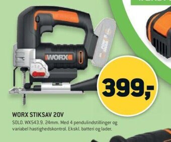 XL-BYG Worx Stiksav 20v tilbud