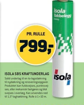 XL-BYG Isola SBS Kraftunderlag tilbud