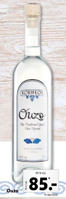 Lidl Korifeos ouzo tilbud