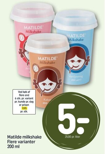 REMA 1000 Matilde milkshake vanilje tilbud