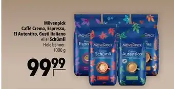 Citti Mövenpick Caffè Crema, Espresso, El Autentico, Gusti Italiano eller Schümli tilbud