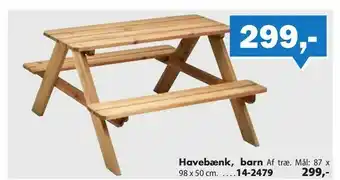 Havebænk, barn