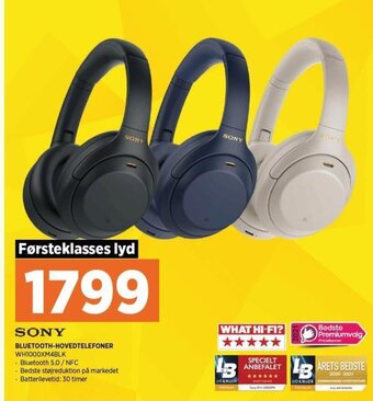 Power Sony Bluetooth-Hovedtelefoner tilbud