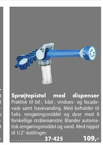 Sprøjtepistol med dispenser