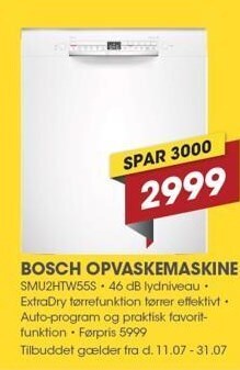 Punkt1 Bosch opvaskemaskine tilbud