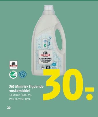 Coop 365 365 Minirisk flydende vaskemiddel tilbud