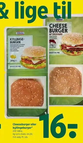 Cheeseburger eller kyllingeburger