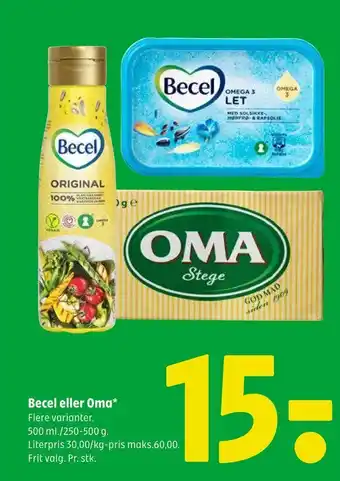 Coop 365 Becel eller Oma tilbud