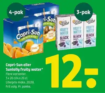 Coop 365 Capri-Sun eller Sunlolly fruity water tilbud