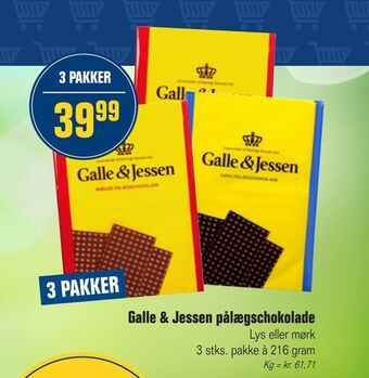 Otto Duborg Galle & Jessen pålægschokolade tilbud