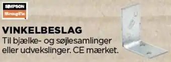 jem & fix Vinkelbeslag Til Bjælke 40x40x1,5x25mm tilbud