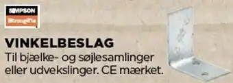jem & fix Vinkelbeslag Til Bjælke 70x70x1,0 x 55 mm tilbud