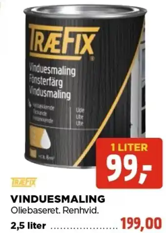 jem & fix TræFix Vinduesmaling 2.5 Liter tilbud