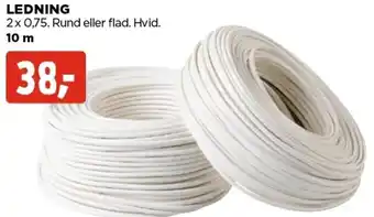 jem & fix Ledning 2x 0.75 Rund Eller Flad.Hvid tilbud
