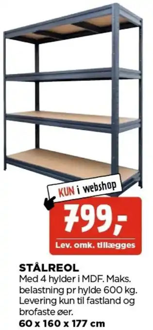 jem & fix Stalreol Med 4 Hylder I MDF. tilbud
