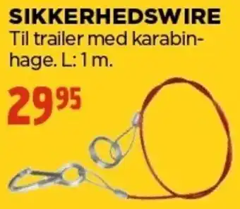 jem & fix Sikkerhedswire Til Trailer Med Karabin tilbud