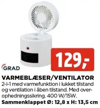 jem & fix Grad Varmeblæser/Ventilator tilbud
