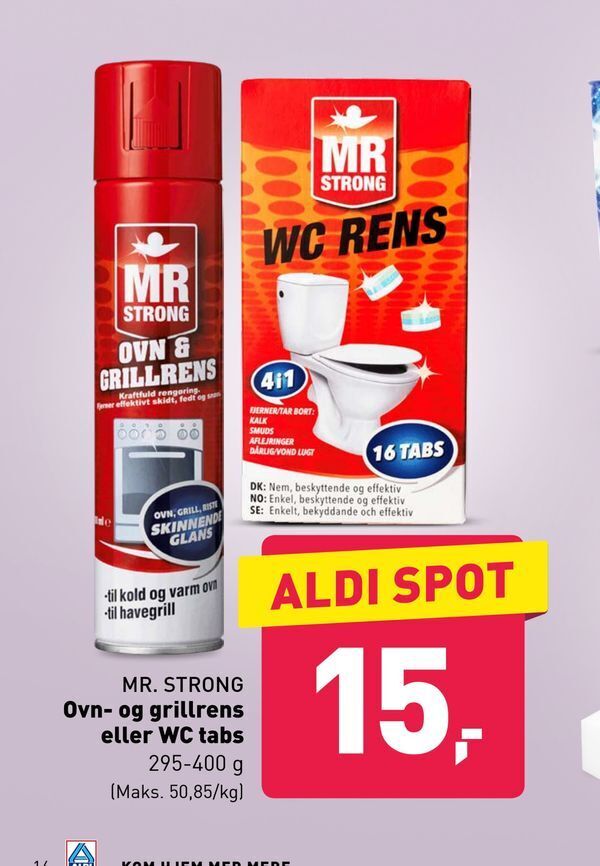 Ovn og grillrens eller WC tabs tilbud hos ALDI