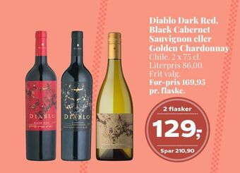 Dagli'Brugsen Diablo Dark Red, Black Cabernet Sauvignon eller Golden Chardonnay tilbud