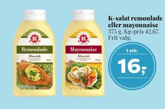 Dagli'Brugsen K-salat remoulade eller mayonnaise tilbud