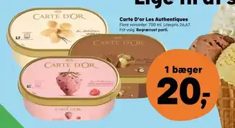 Kvickly Carte D'or Les Authentiques tilbud