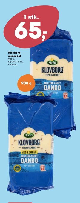 Kvickly Klovborg skæreost tilbud