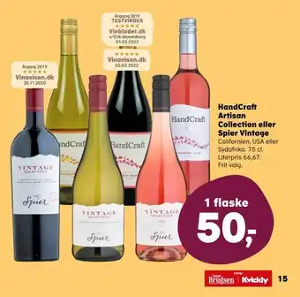 Kvickly HandCraft Artisan Collection eller Spier Vintage tilbud