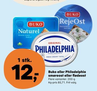 Buko eller Philadelphia smøreost eller flødeost